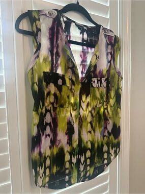 Mossimo Sleeveless Abstract Print Tank Top in Green and Purple